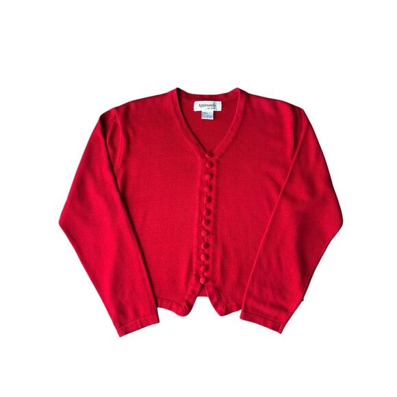 Vintage Appleseed’s Red V-neck Sweater Size L - Picture 4 of 8